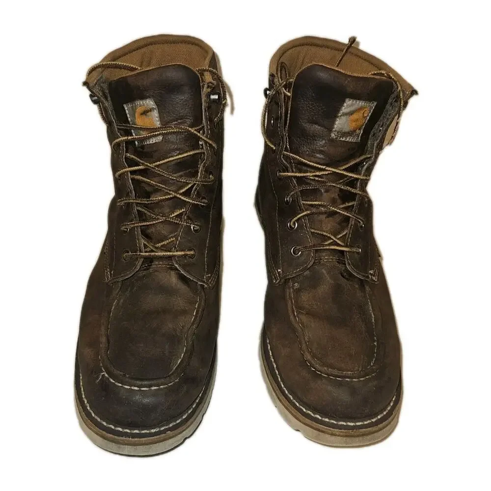 Carhartt CMW6095 Waterproof Wedge Brown Oil Leather Work Boots Men's size 13